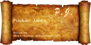 Puskás Janka névjegykártya