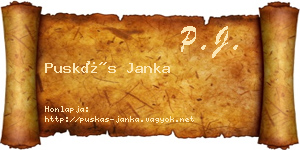 Puskás Janka névjegykártya